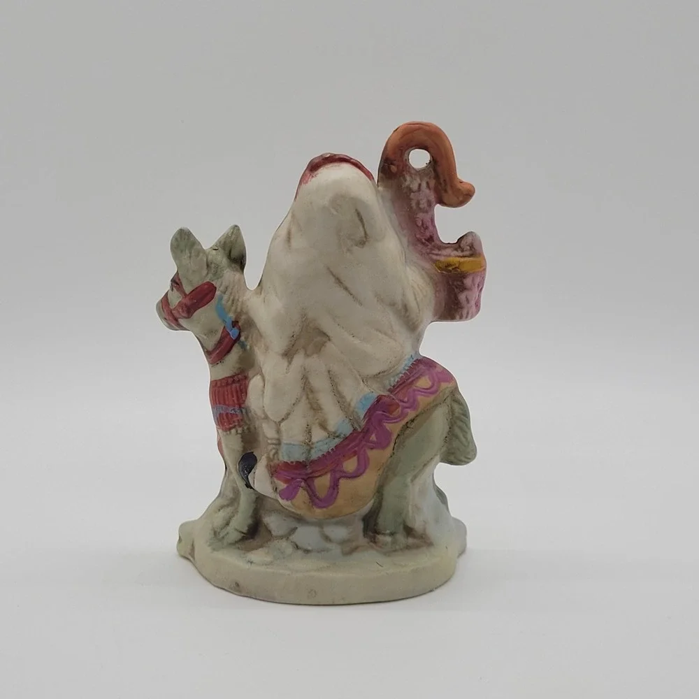 Vintage RSVP 1991 Mexico Santa Riding Donkey Ceramic Figurine 8903